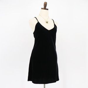 Brandy Melville Black Vevlet V-Neck Mini Going Out Party Dress